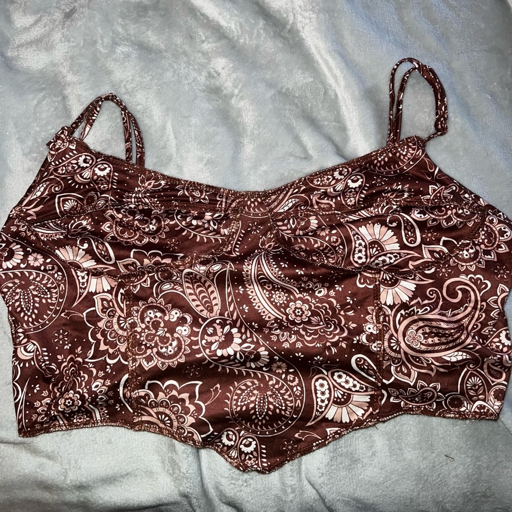 Brown crop top